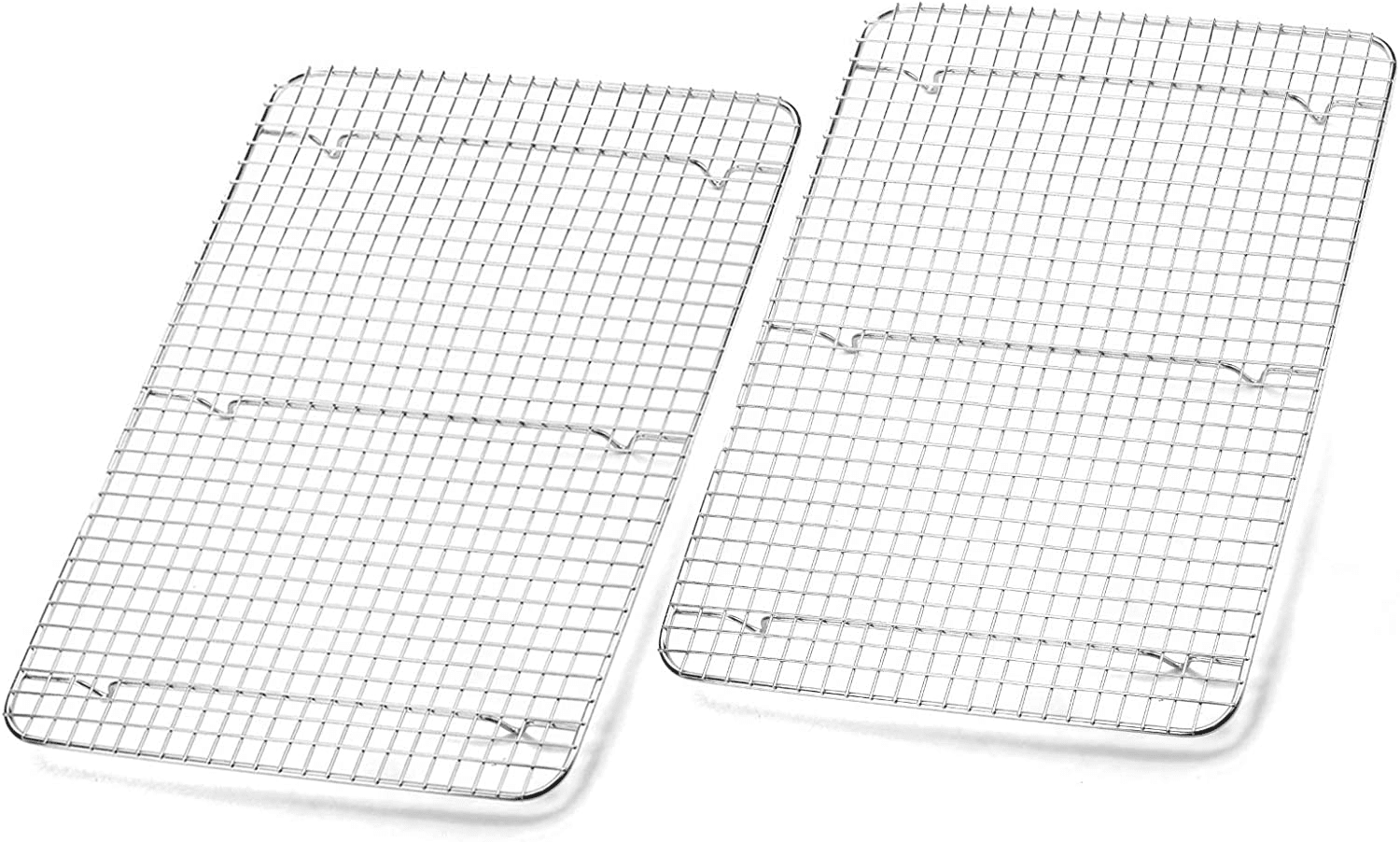 Cooling Rack - Set of 2 Stainless Steel BBQ Grill, Oven Safe Grid Wire Racks for Cooking & Baking by Casewin- 8.66*6.3*0.59inch