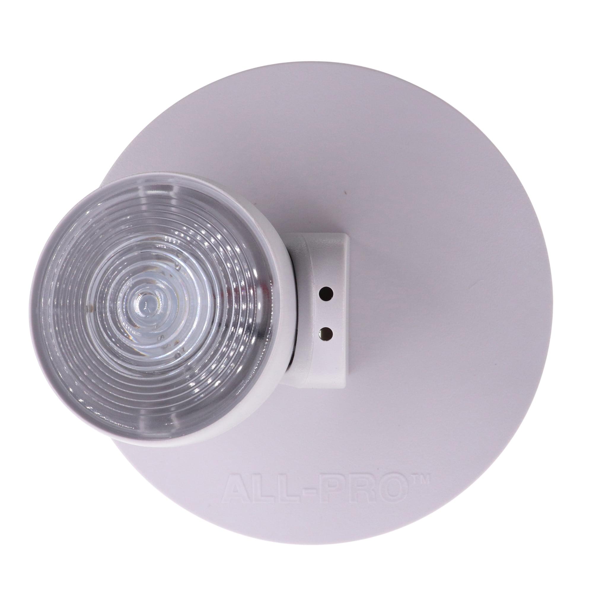 White Single Head LED Emergency Light with Adjustable Mount