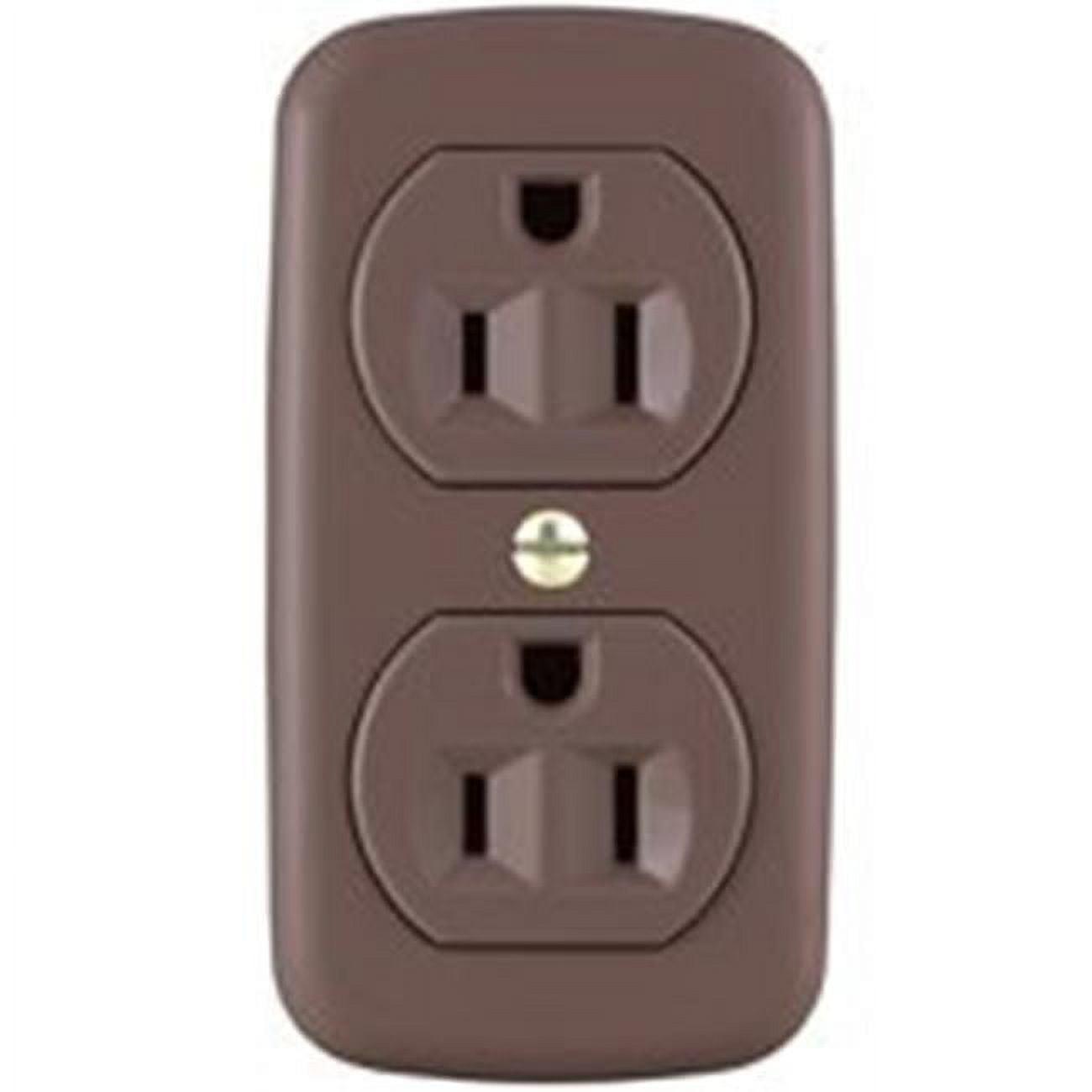 Brown Heavy-Duty Plastic 15A Duplex Receptacle