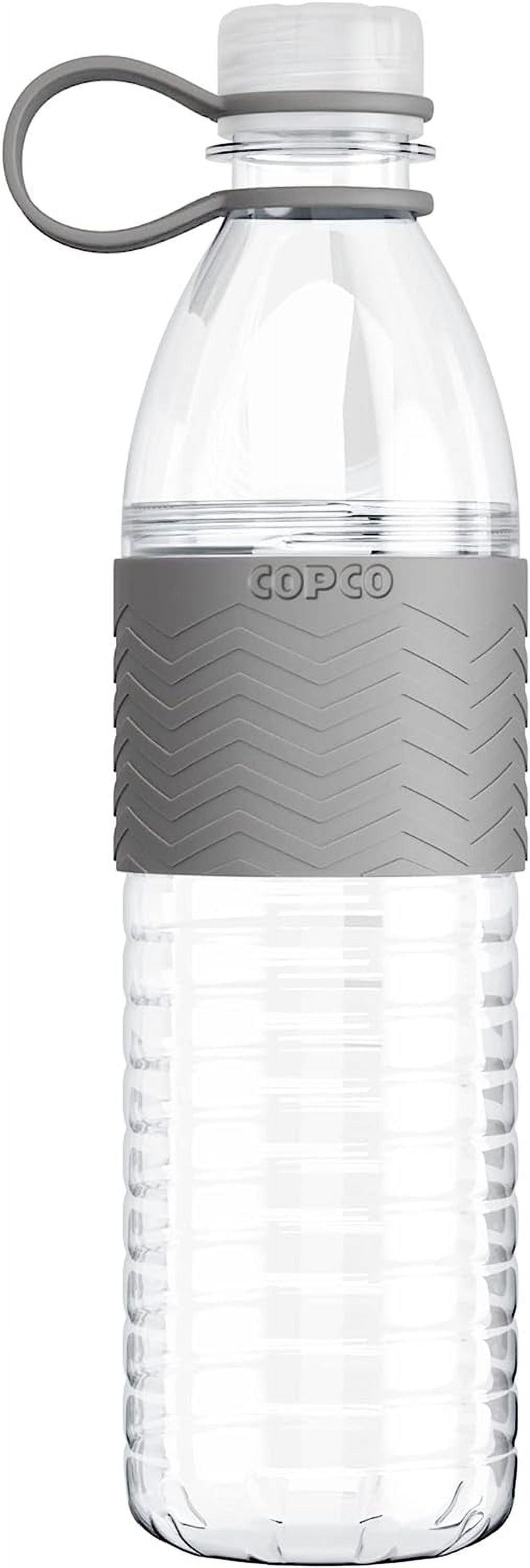 Copco Hydra Sports Water Bottle 20 Ounce Non Slip Sleeve BPA Free Tritan Plastic Reusable - Gray 2510-2297