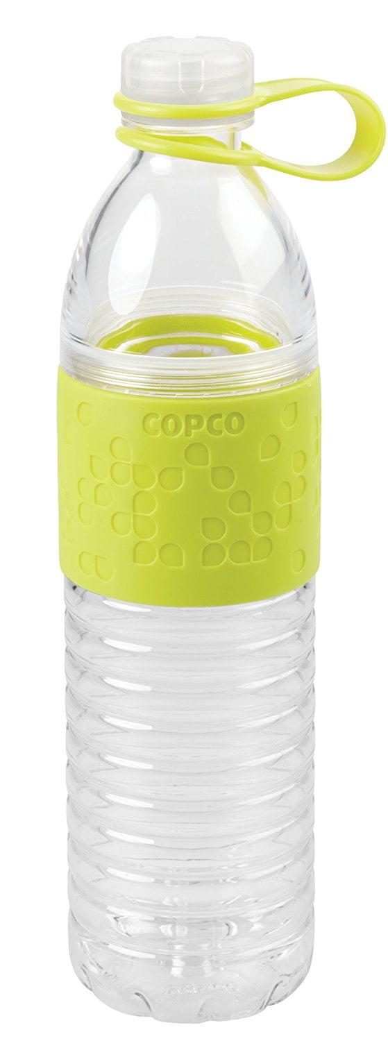 Copco Hydra Sports Water Bottle 20 Ounce Non Slip Sleeve BPA Free Tritan Plastic Reusable - Green 2510-2193