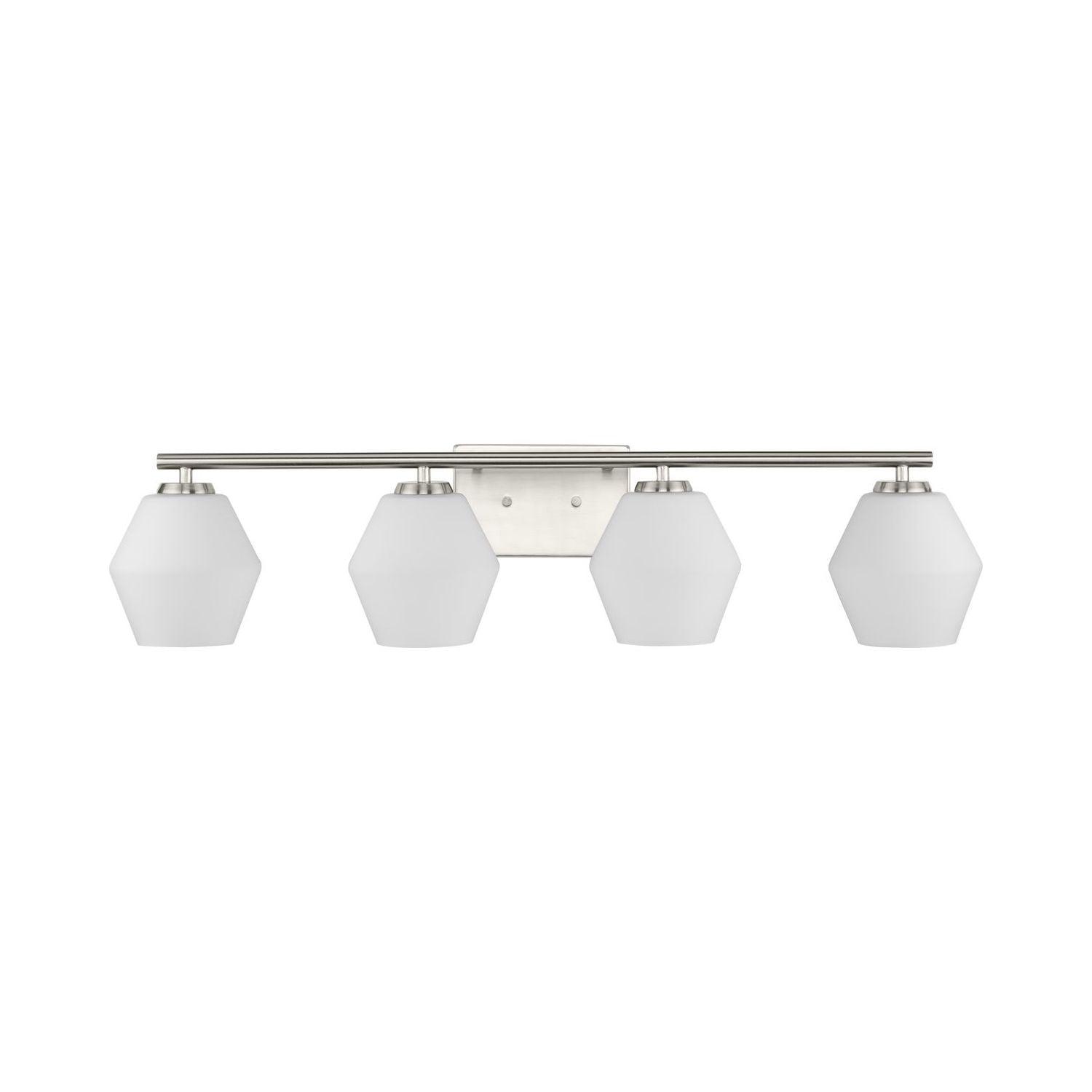 Progress Lighting Copeland 4-Light Brushed Nickel Vanity Light with Opal Glass Shades