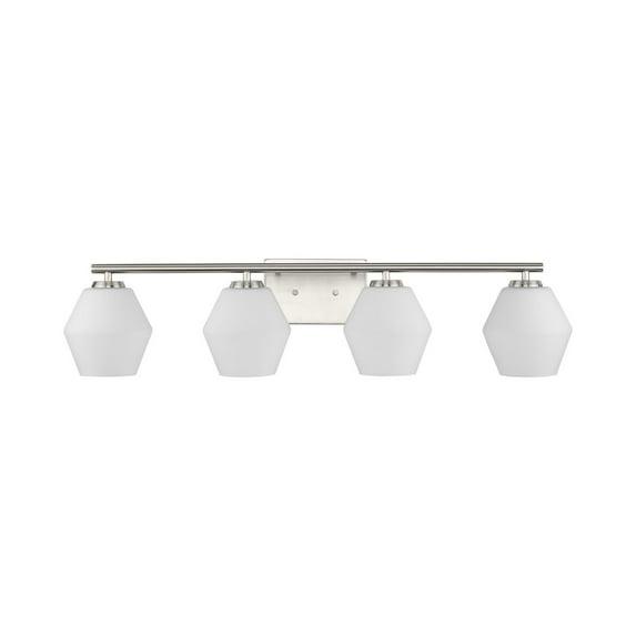 Progress Lighting Copeland 4-Light Brushed Nickel Vanity Light with Opal Glass Shades