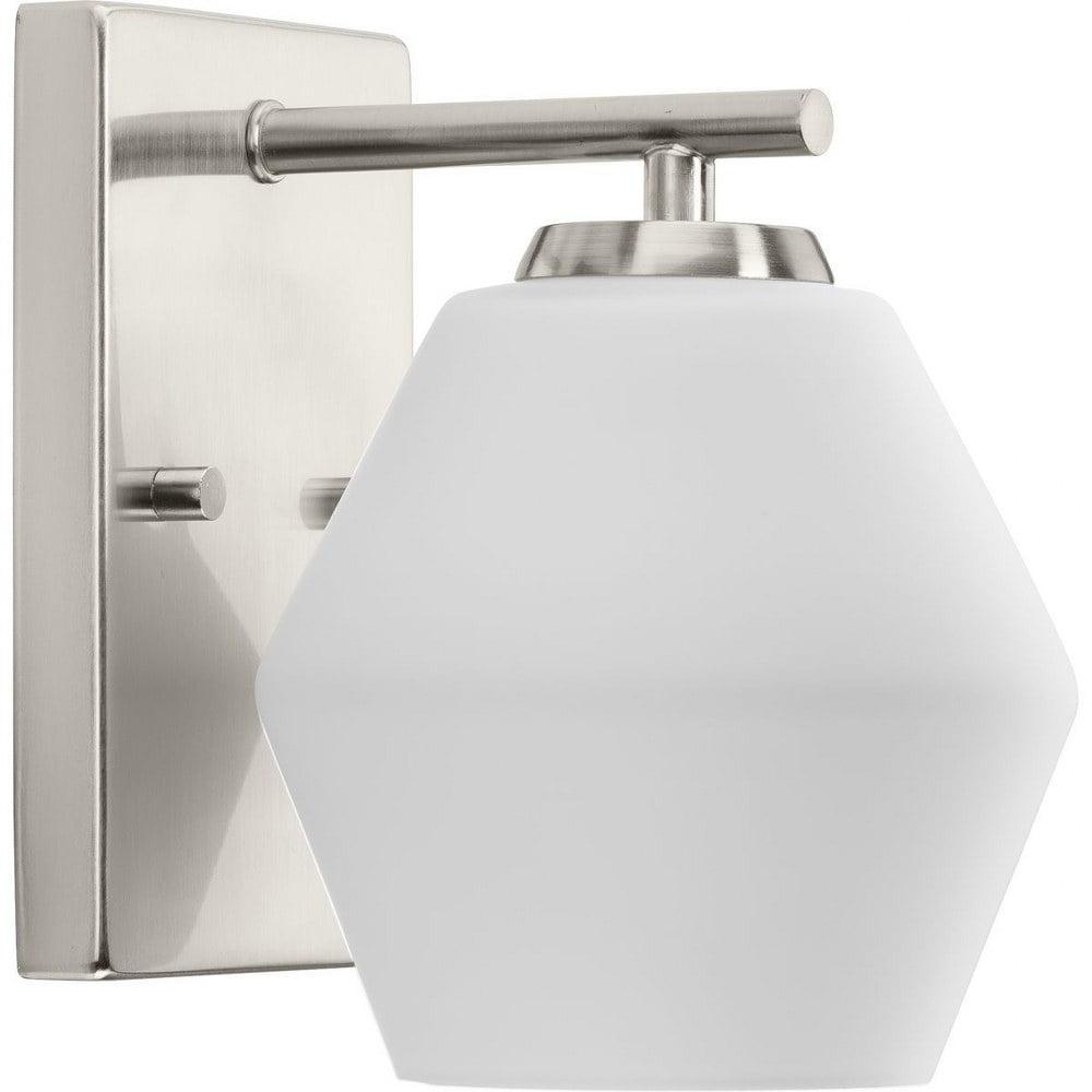 Progress Lighting Copeland 1-Light Brushed Nickel Vanity Light with Opal Glass Shade Collection: Copeland, 1-Light, Vanity Light, Brushed Nickel, Opal