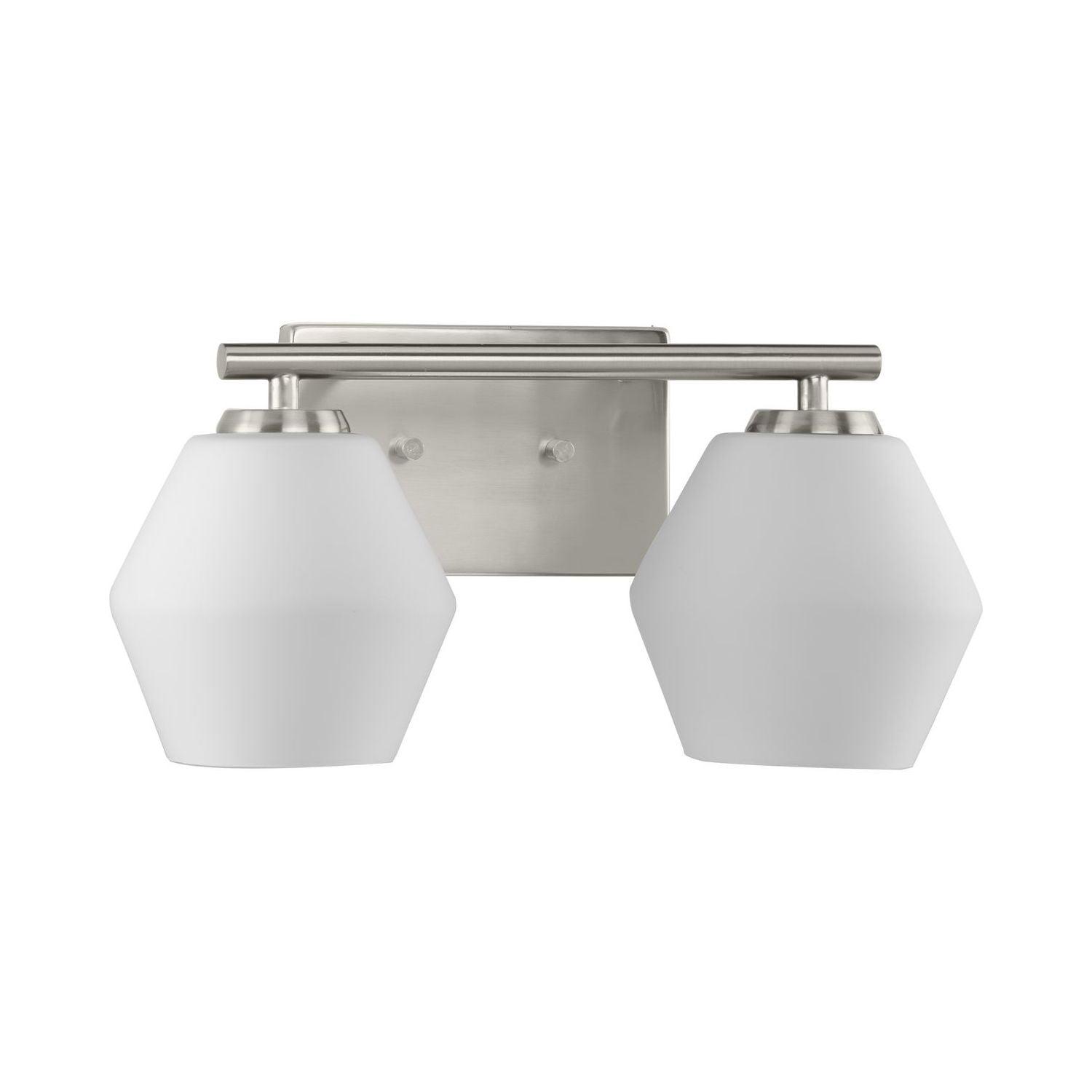 Progress Lighting Copeland 2-Light Brushed Nickel Vanity Light with Opal Glass Shades