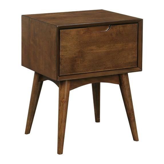 Copenhagen Wood Accent Table with Drawer in Walnut Finish