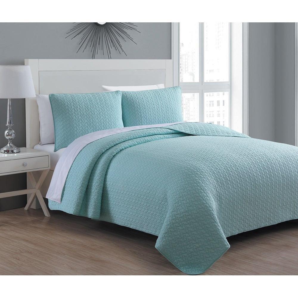 Seafoam Cotton Full Quilt Set with Shams