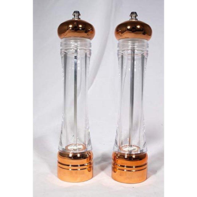 Copper Kitchen Inspired Home 10.5\" Salt & Pepper Mill Set Copper Clad Acrylic