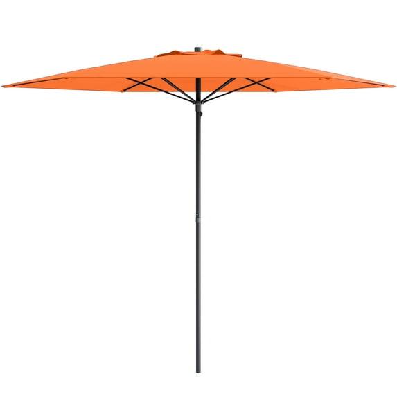 7.5' x 7.5' UV and Wind Resistant Beach/Patio Umbrella Orange - CorLiving: Steel Frame, Polyester Canopy, Includes Carrying Bag