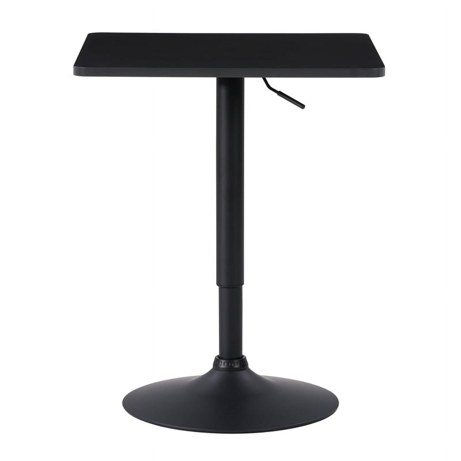 Black Adjustable Height Square Wood Bar Table