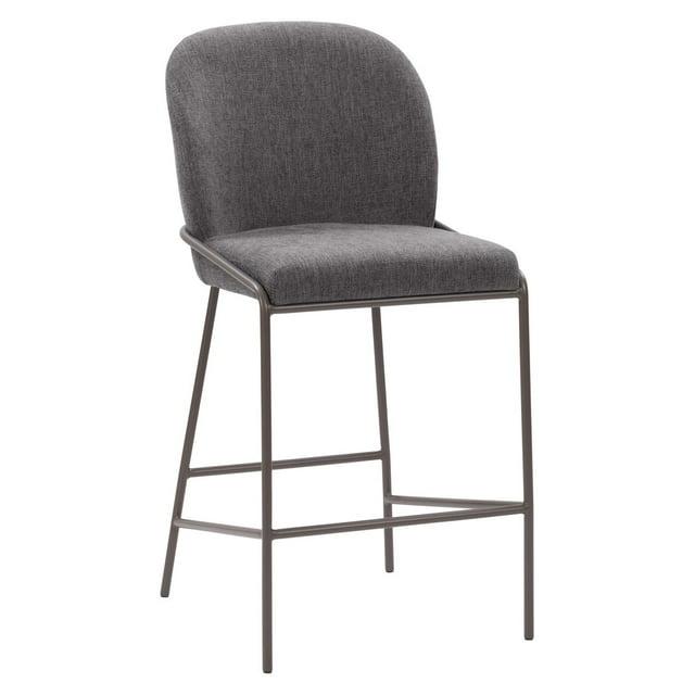 Blakeley Counter Height Barstool Dark Gray - CorLiving: Contemporary 26" High Back, Iron Legs