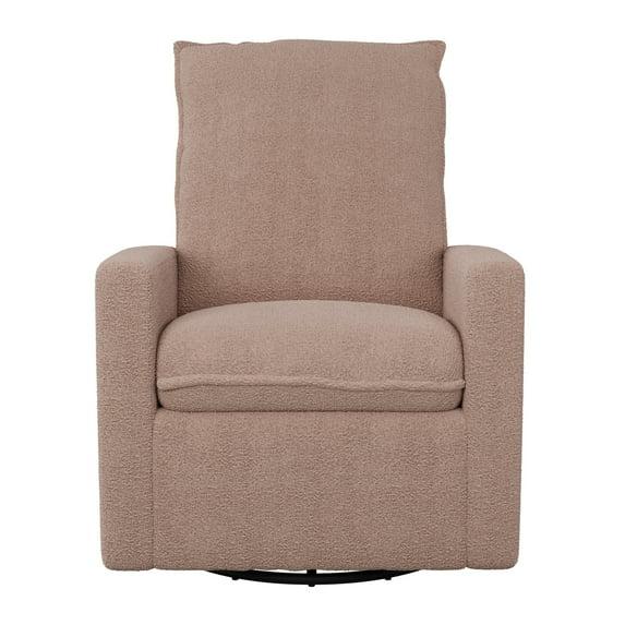 CorLiving Caillie Boucle Glider Recliner Chair Pink: Upholstered Swivel, 300lb Capacity, Contemporary Design