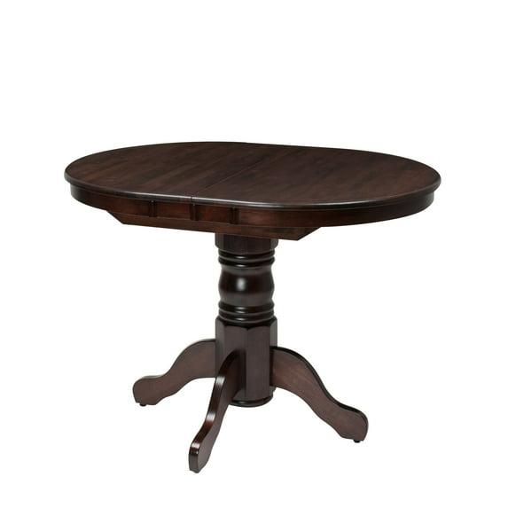 CorLiving Dillon Cappuccino Extendable Oval Dining Table with Wood Pedestal Base