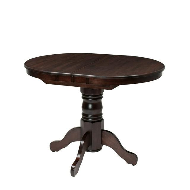 CorLiving Dillon Cappuccino Extendable Oval Dining Table with Wood Pedestal Base