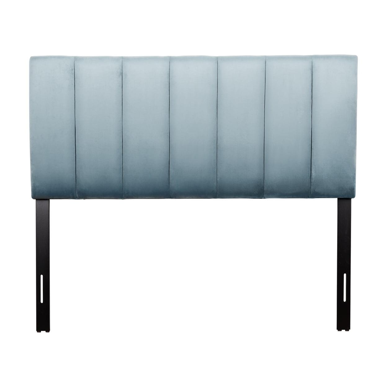 Helena Light Blue Velvet Full Tufted Headboard