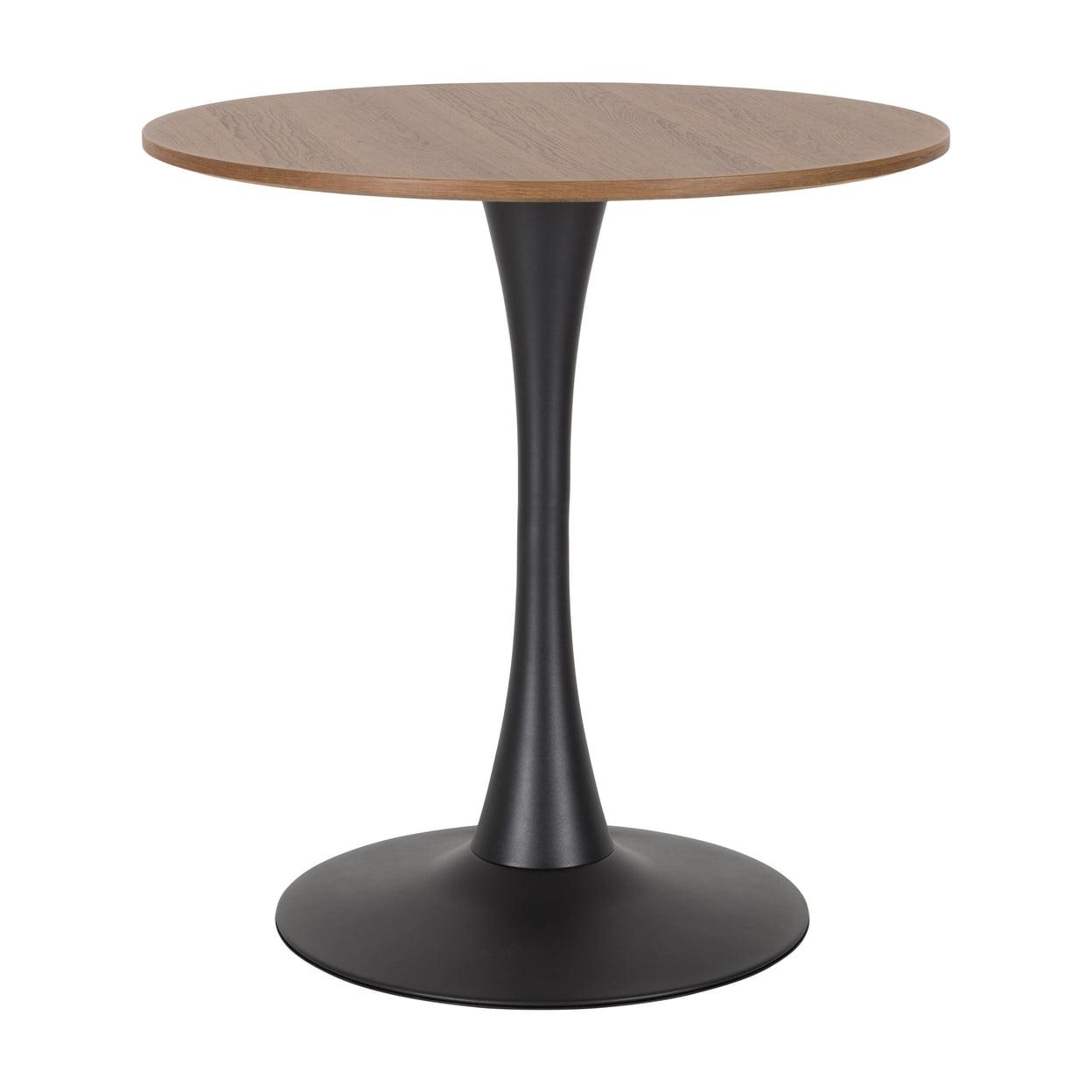 Modern Ivo Round Bistro Table Wood Top Finish/Gold - CorLiving: Sturdy Metal Base, Seats 4