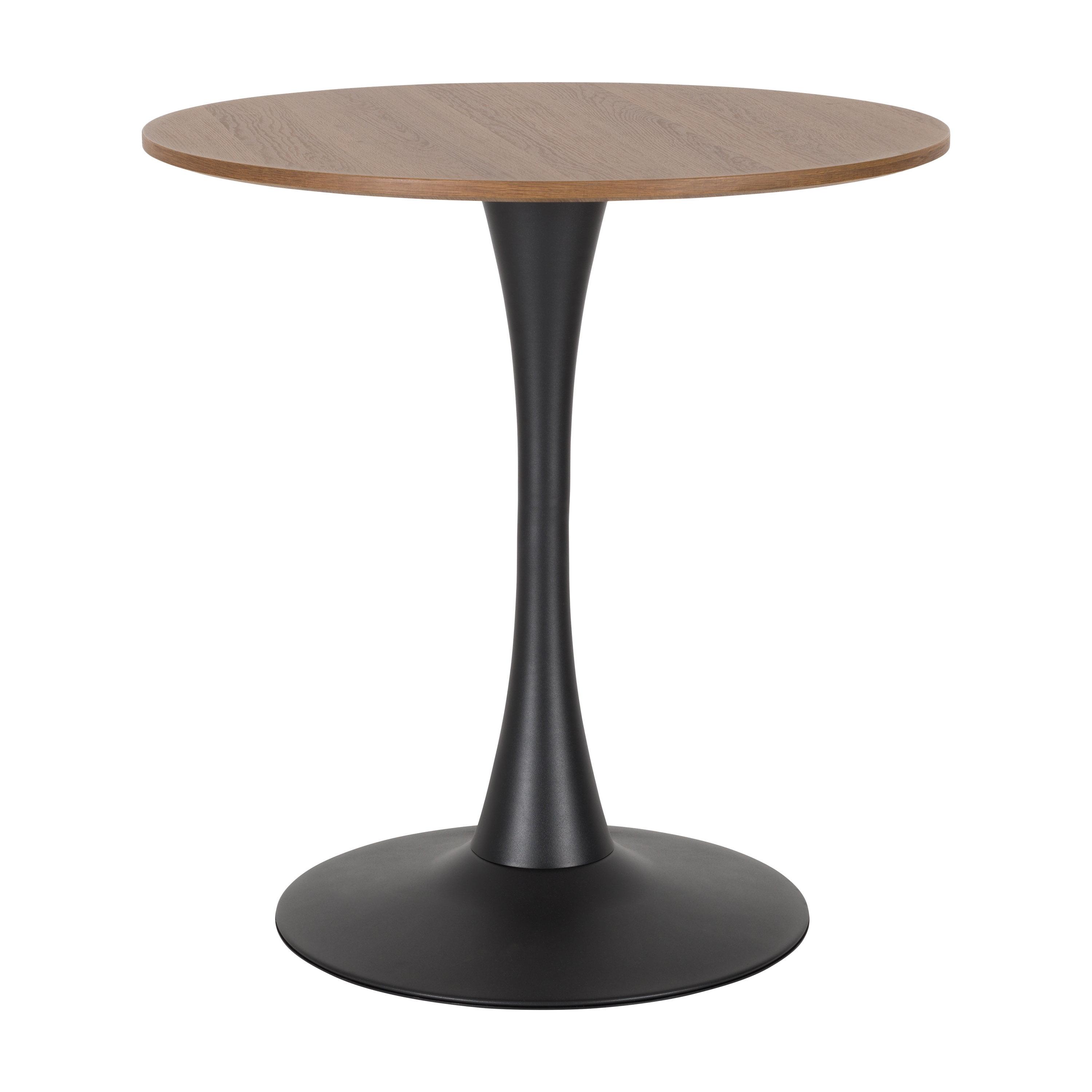 Modern Ivo Round Bistro Table Wood Top Finish/Gold - CorLiving: Sturdy Metal Base, Seats 4