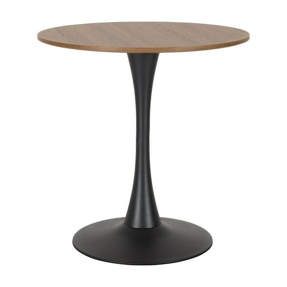 Modern Ivo Round Bistro Table Wood Top Finish/Gold - CorLiving: Sturdy Metal Base, Seats 4