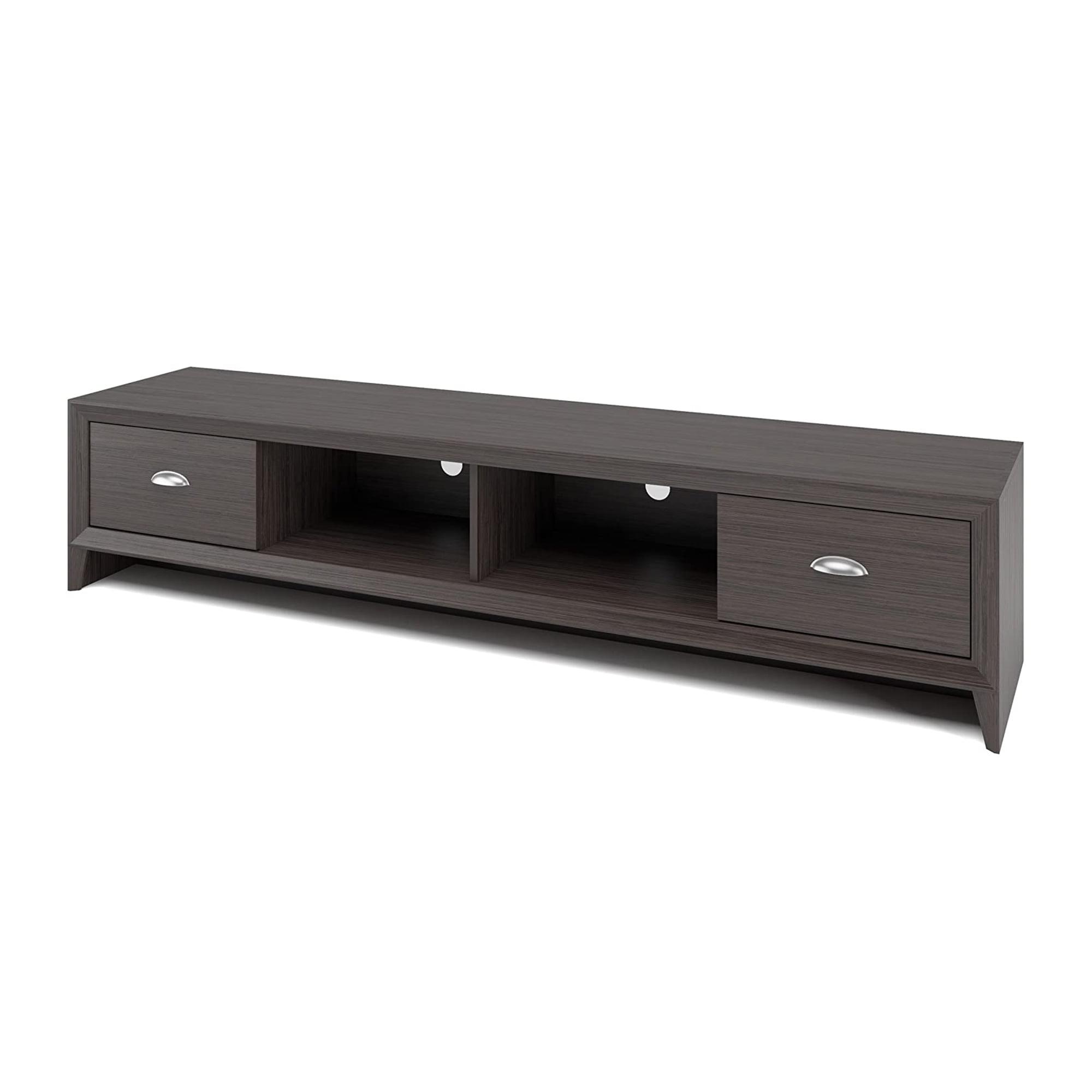 CorLiving Lakewood Modern Dark Brown Engineered Wood TV Stand with Drawers for Most TVs up to 85" for Living Room – Long, Low Profile TV Stand with Storage – Modern Under TV Stand