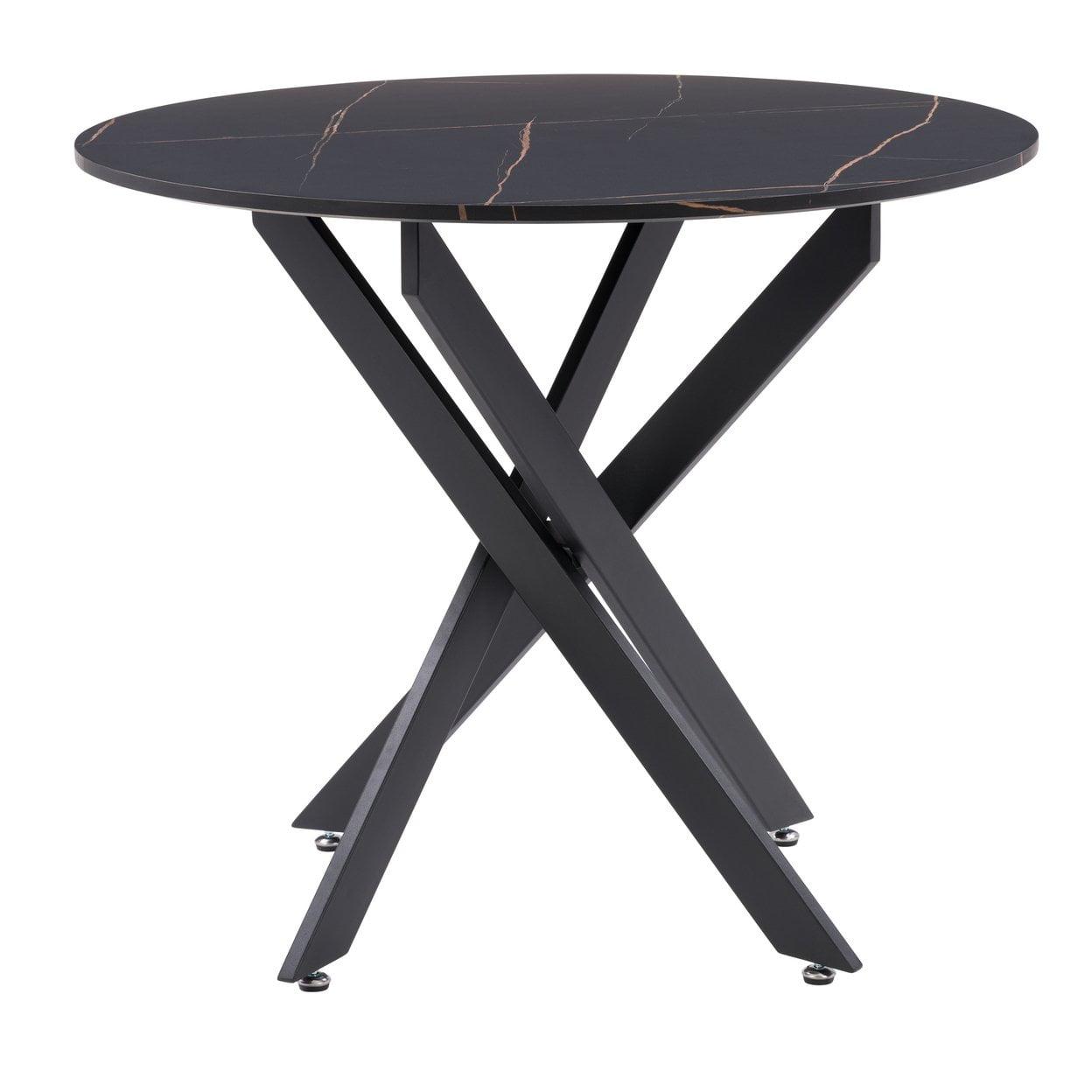 Lennox Iron Leg Trestle Dining Table Black - CorLiving