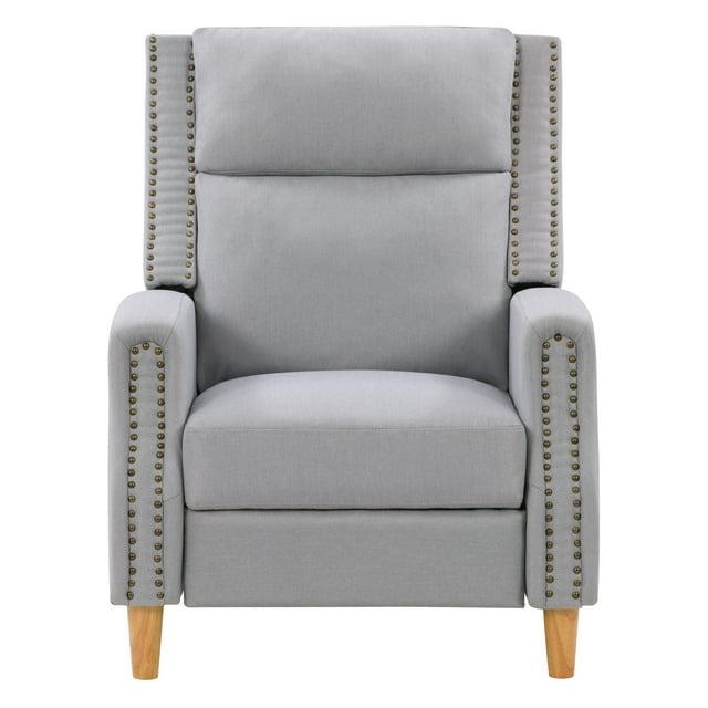 Woolbright Upholstered Manual Pushback Recliner Armchair