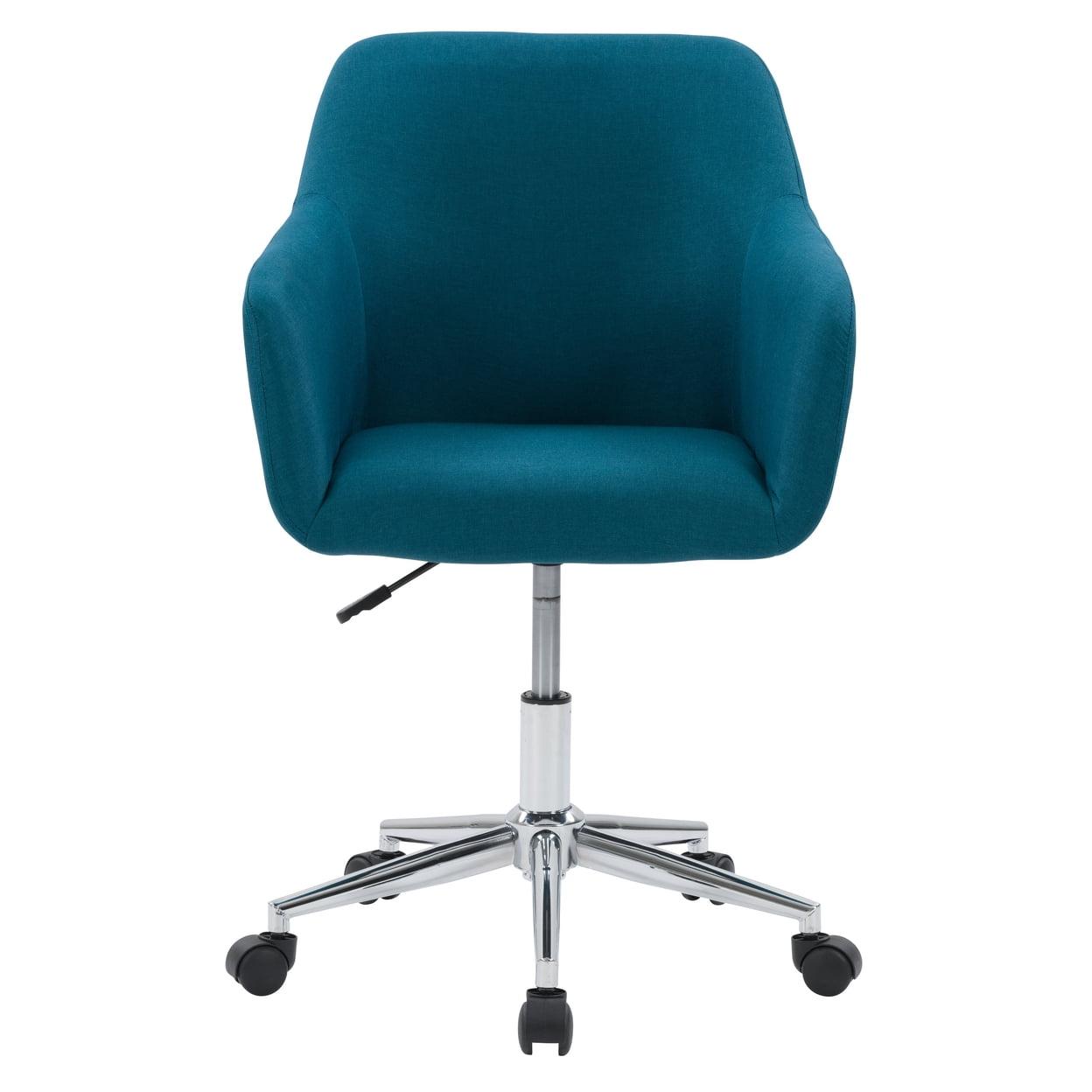 Dark Blue Fabric High Back Task Chair with Metal Frame