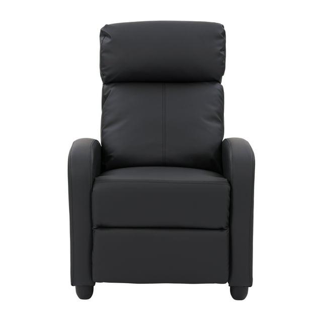 CorLiving Oren Soft and Premium PU Fabric Manual Recliner in Black