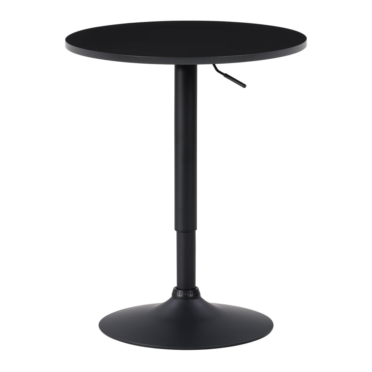 Adjustable Round Pedestal Dining Table in Dark Black