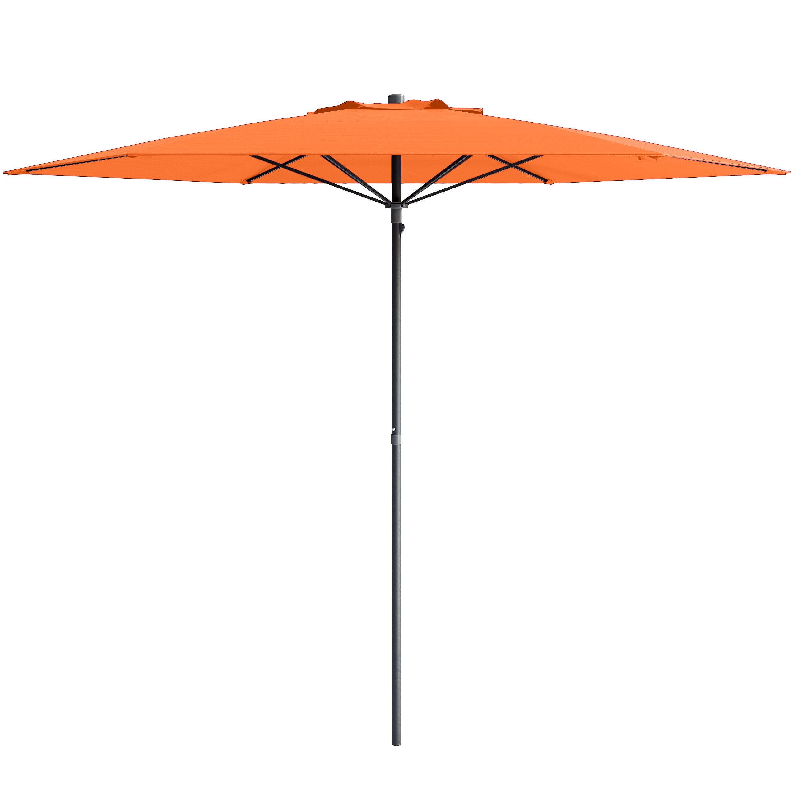 7.5' x 7.5' UV and Wind Resistant Beach/Patio Umbrella Orange - CorLiving: Steel Frame, Polyester Canopy, Includes Carrying Bag