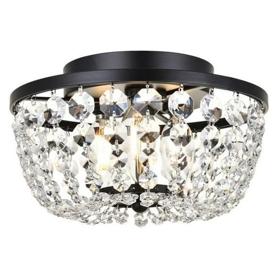 Elegant Lighting Cora 10 inch flush mount in black