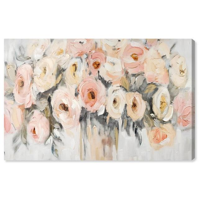 Art Remedy Coral Blush and Beige Floral Canvas Glam Floral Art by Art Remedy