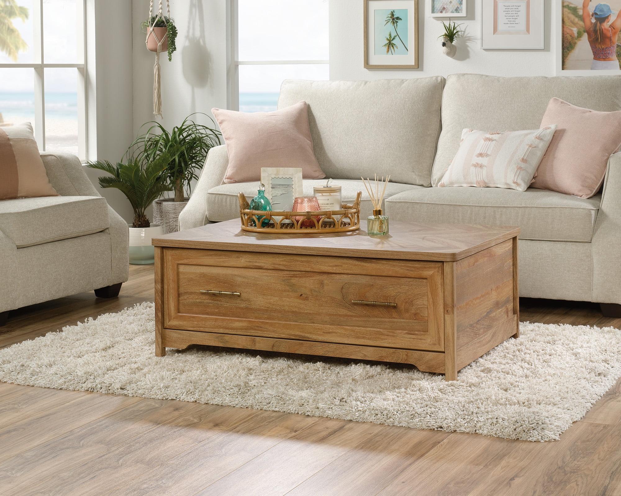 Sindoori Mango Wood & Metal Rectangular Coffee Table with Storage