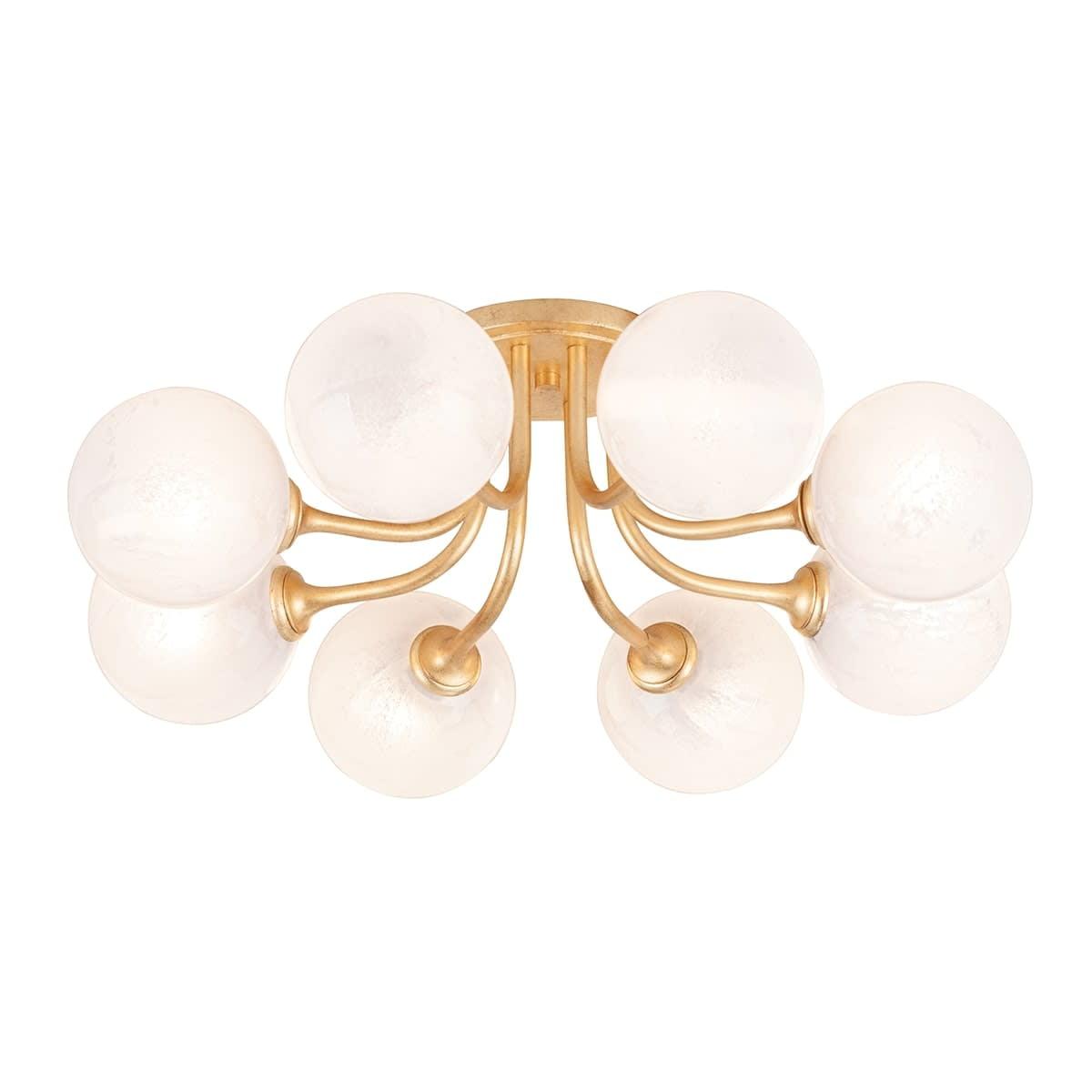 Keller Semi-Flush Mount Light - Brass / 8 Light