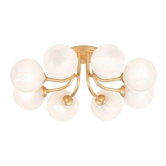 Keller Semi-Flush Mount Light - Brass / 8 Light