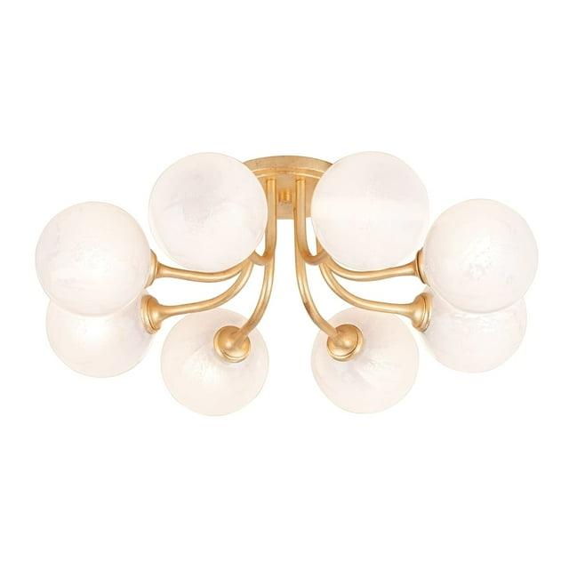 Keller Semi-Flush Mount Light - Brass / 8 Light