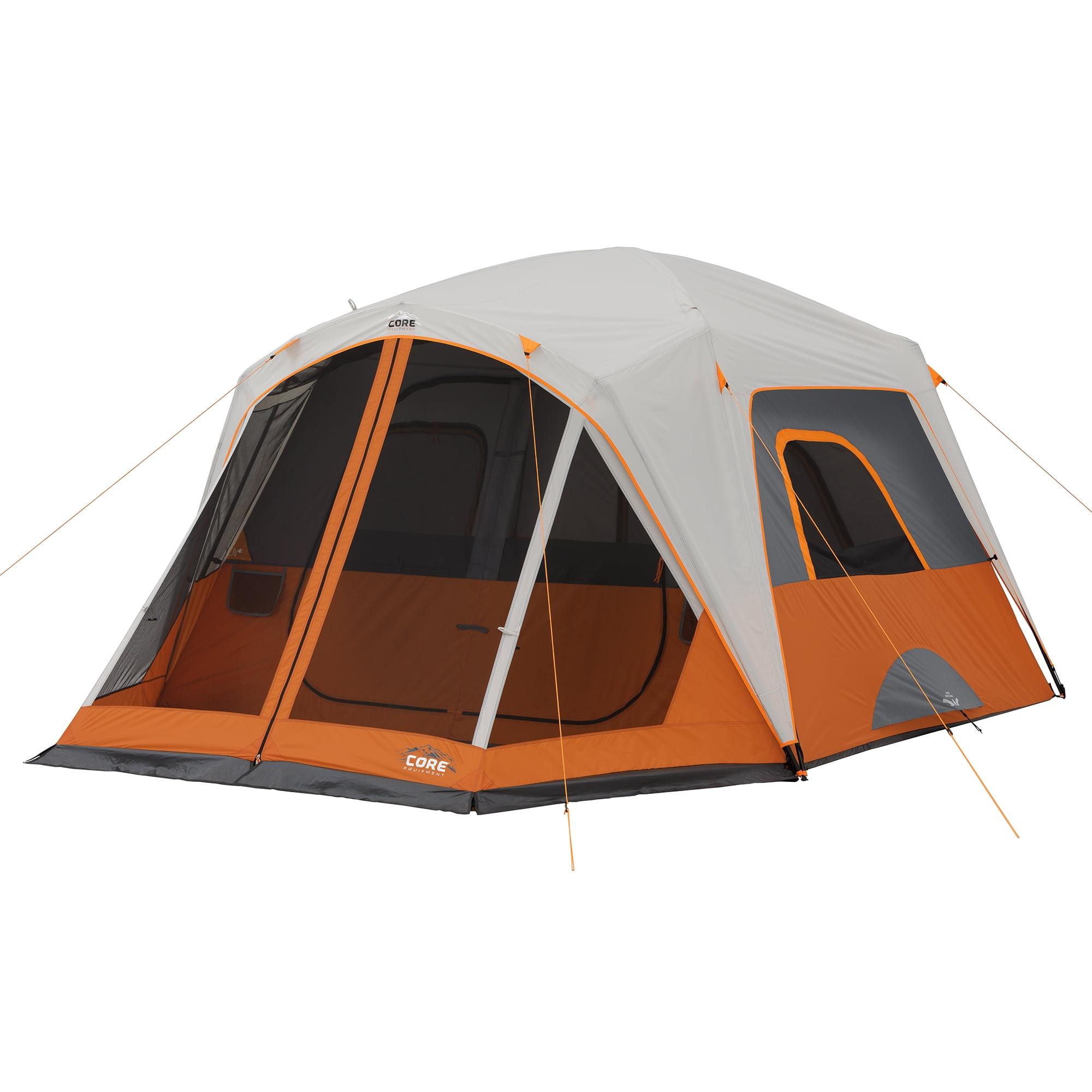 Orange 6-Person Four Season Cabin Tent with Screen Room