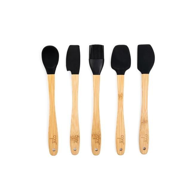 Core Kitchen Beige and Onyx Bamboo Silicone Mini Utensil Set