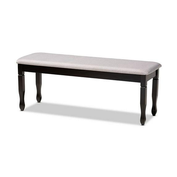 Charlton Home® Gethyn Grey Fabric Upholstered Bench With Dark Brown Finished Wood, 18.9'' H X 47.8'' W X 16.1'' D