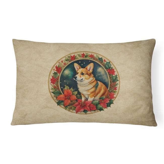 Caroline's Treasures Christmas Flowers Frame Other/No Pattern Indoor/Outdoor Throw Pillow