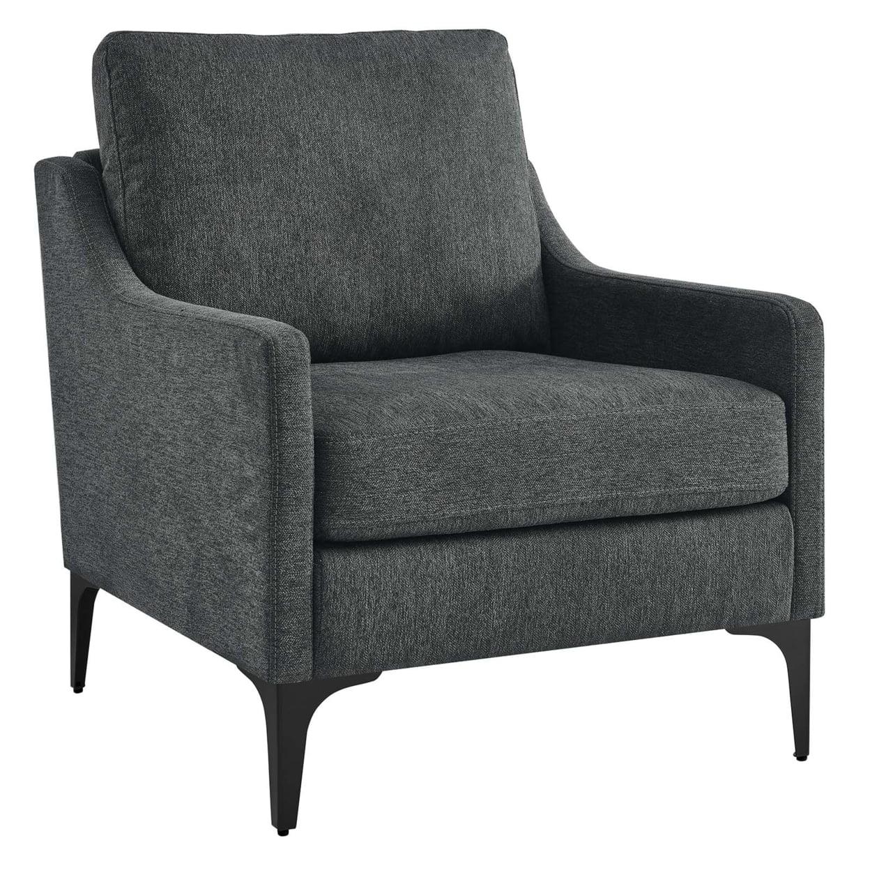 Corland Charcoal Mid-Century Modern Accent Chair