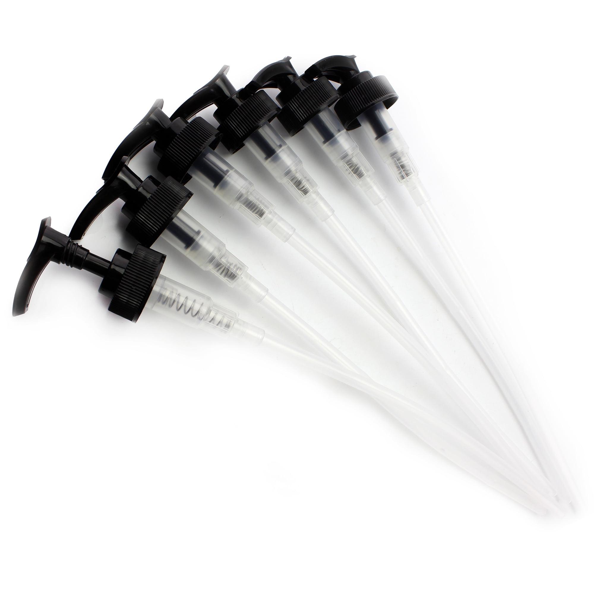 Cornucopia Brands 28-400 Replacement Pumps for Soap Dispensers/Lotion Bottles 6pk; Black Plastic w/ Long 8IN Dip Tubes