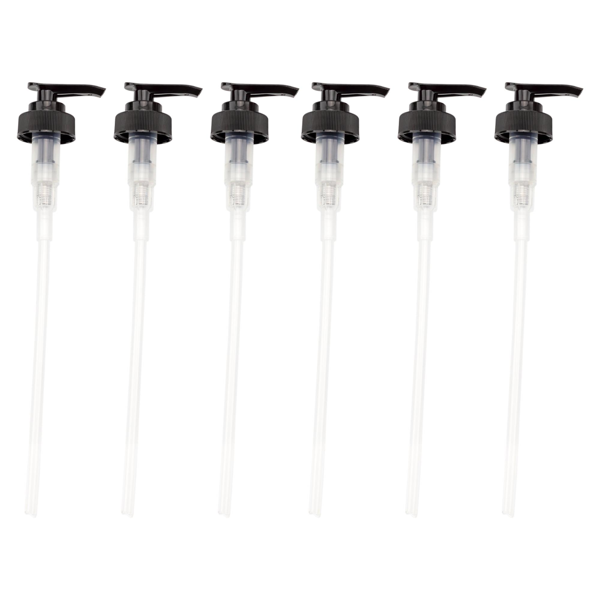 Cornucopia Brands 28-400 Replacement Pumps for Soap Dispensers/Lotion Bottles 6pk; Black Plastic w/ Long 8IN Dip Tubes
