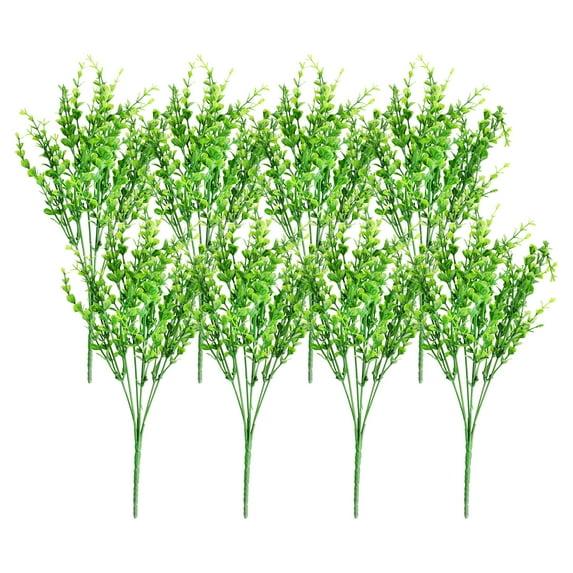 Cornucopia Brands Artificial Shrubs, 8pk; Faux Plastic Leafy Greenery Imitation Boxwood Plants, Indoor/Outdoor