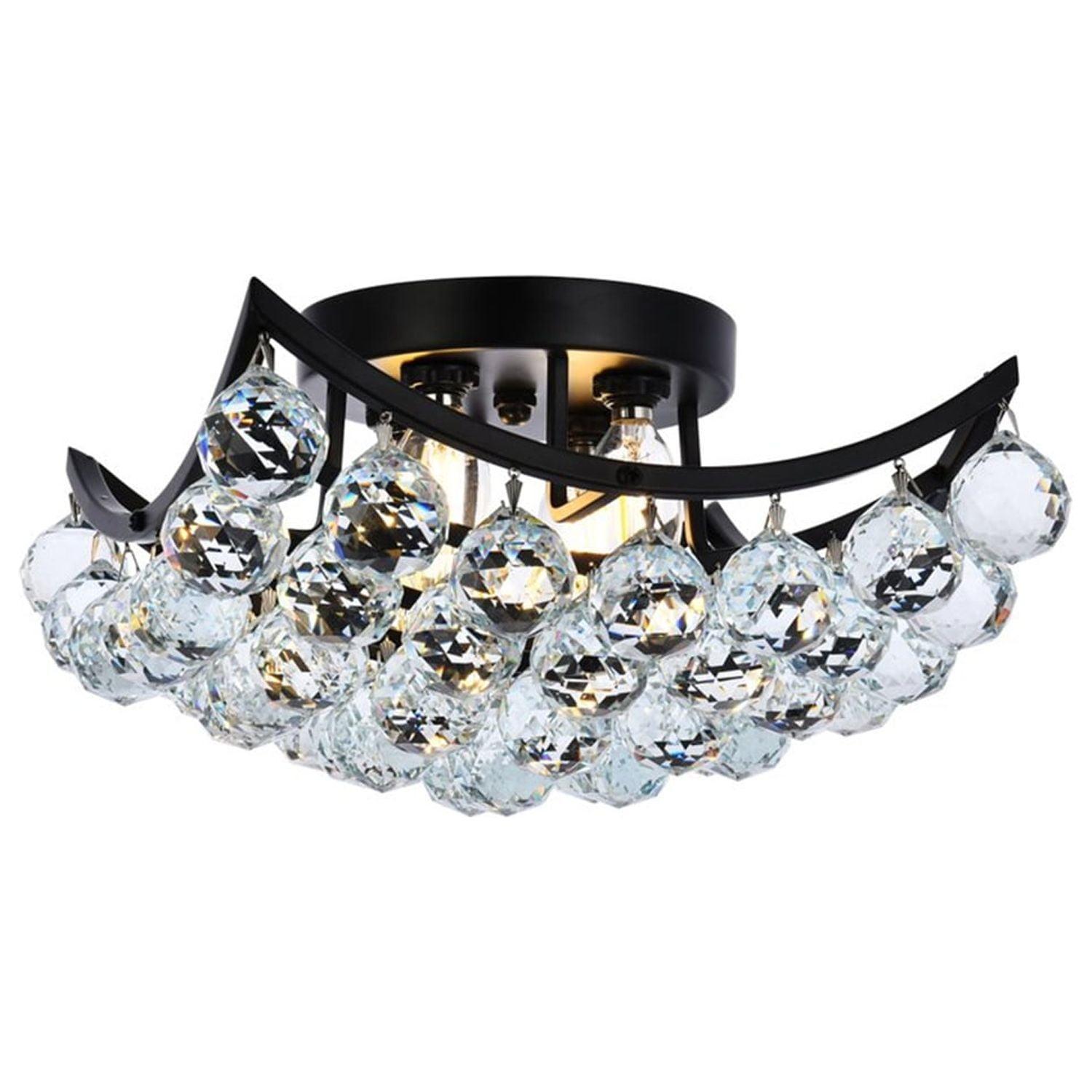 Elegant Lighting Corona 12 inch black flush mount