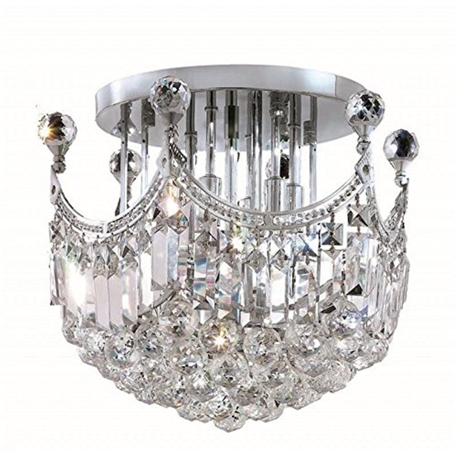 Corona 6-Light Chrome Flush Mount with Clear Royal Cut Crystal