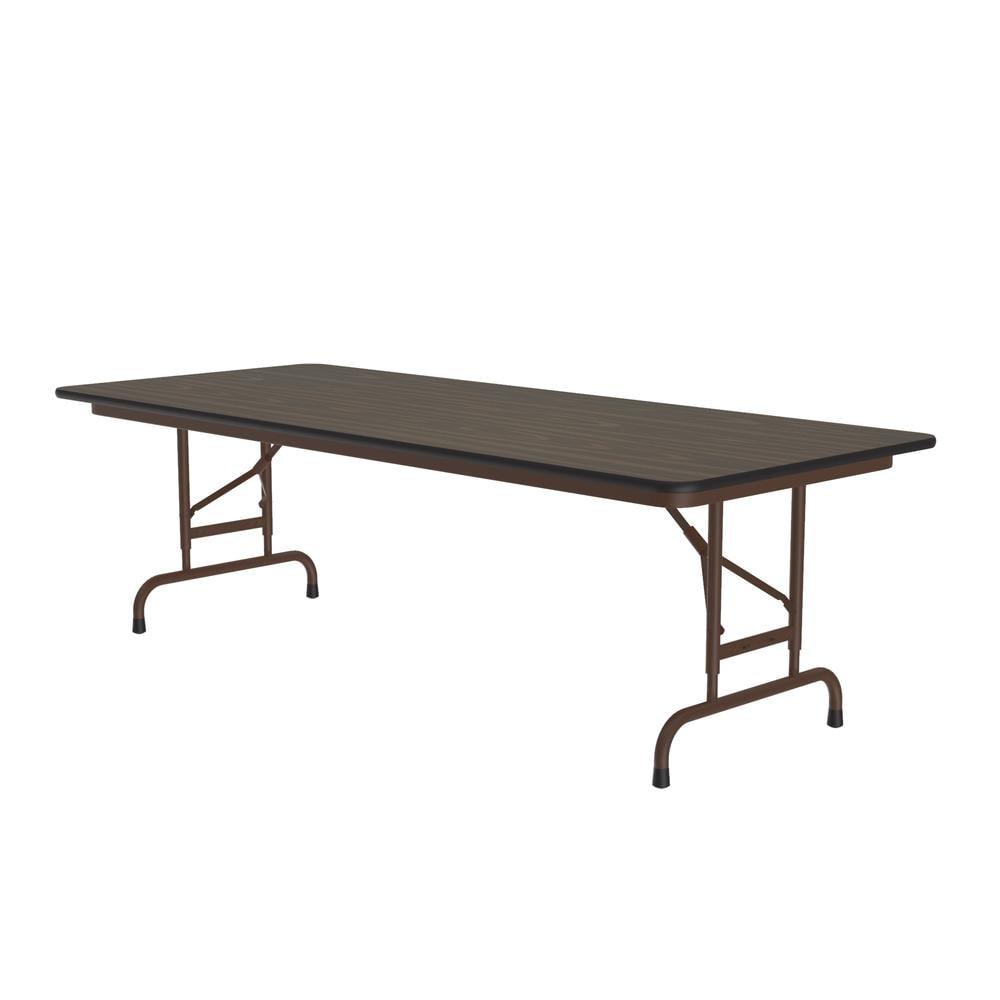 Correll 22-32"H Adjustable Height Melamine Top Folding Table in Walnut