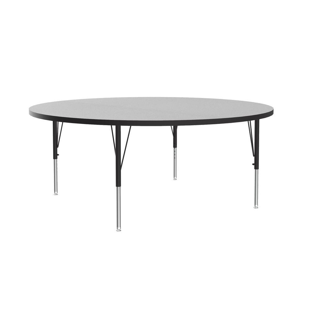 Gray Granite and Black Round Adjustable Activity Table, 60-inch