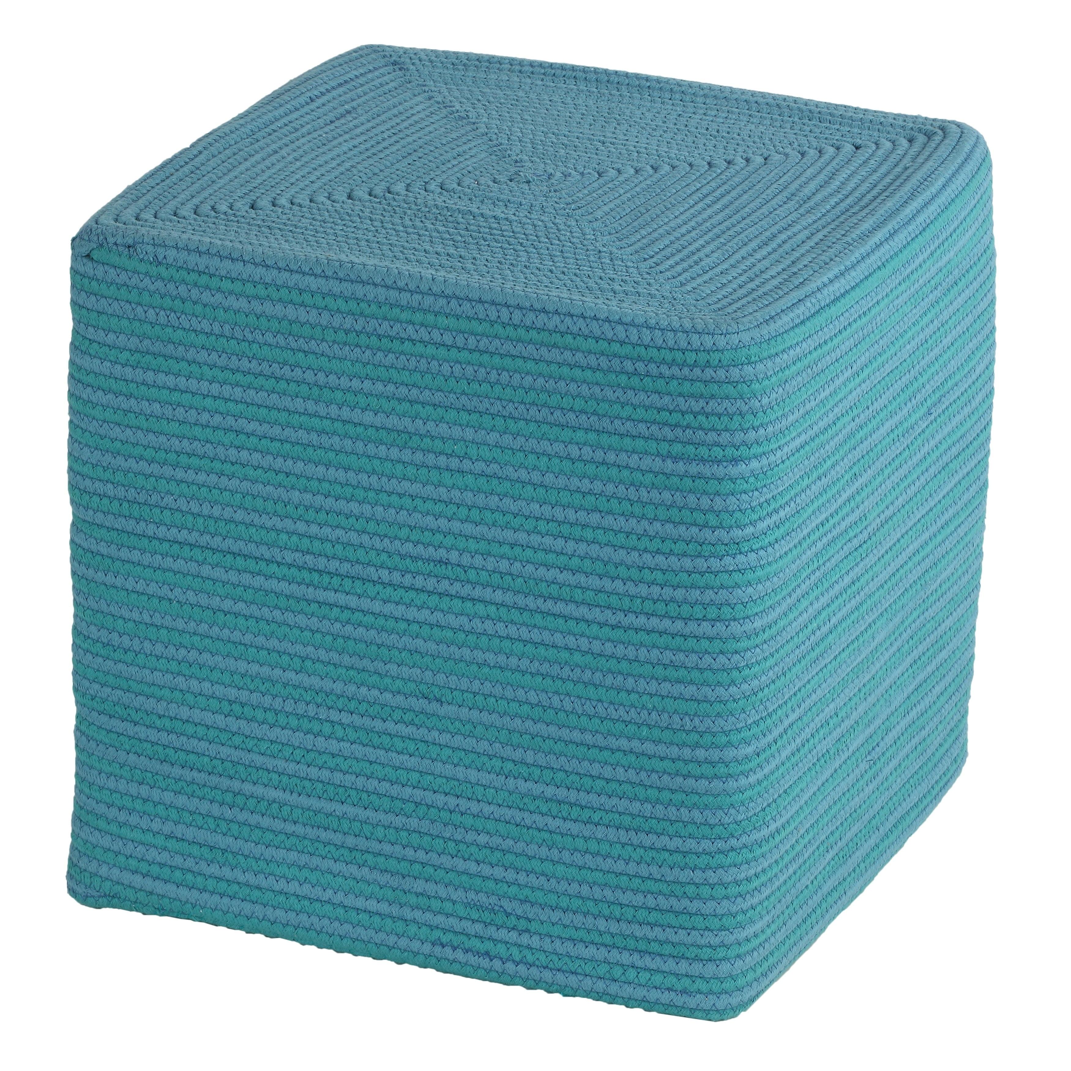 Aqua Square Cotton Rope Pouf Ottoman - Casual Comfort