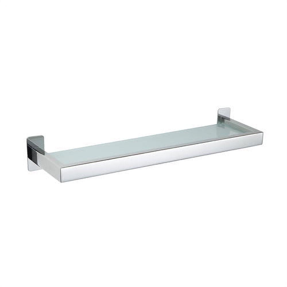 Rikke Chrome Finish Contemporary Glass Bathroom Shelf