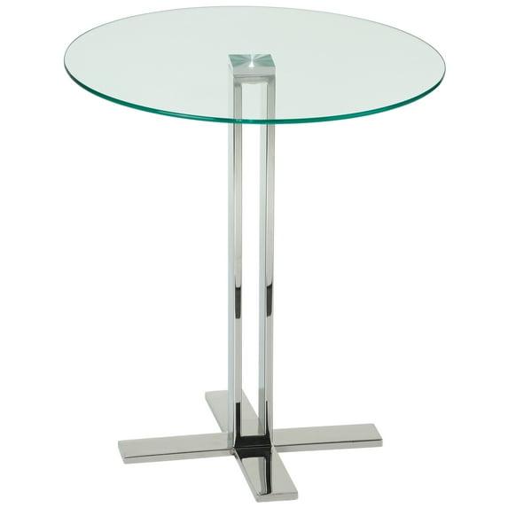 Cortesi Home  Solen Round Clear Glass End Table